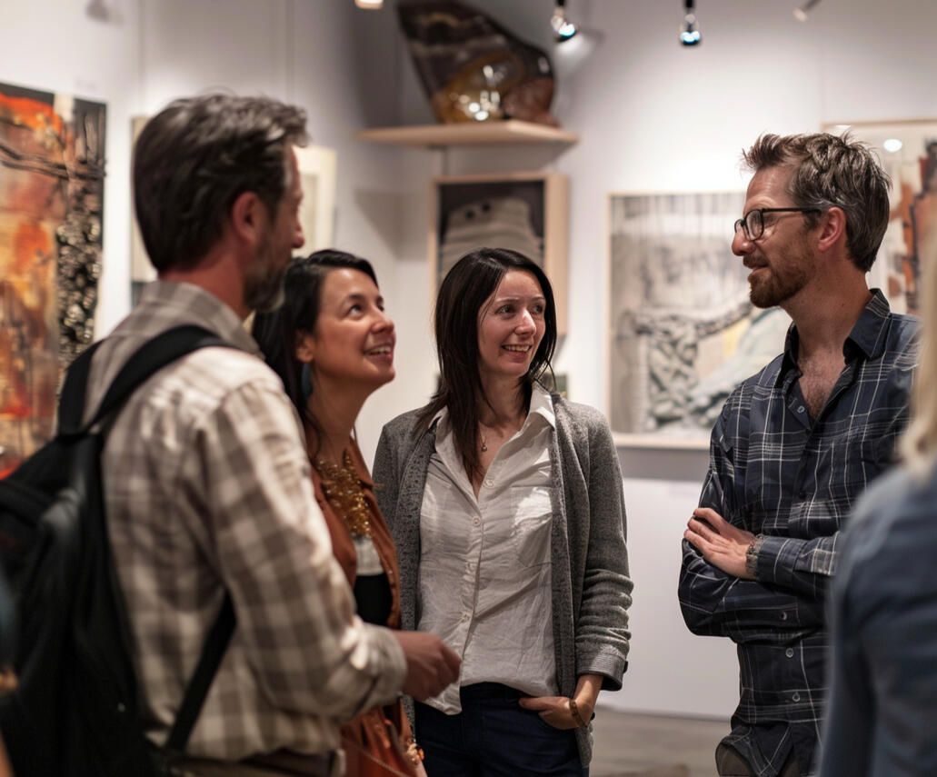 A group at an art gallery